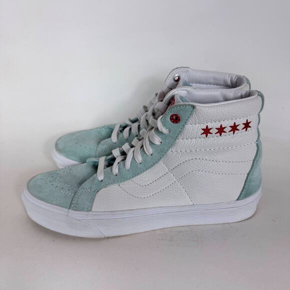 Vans Sk8-Hi Reissue Chicago Edition Athletic Sneakers Womens 9.5 Aqua White - Picture 6 of 11